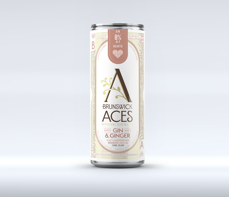 Brunswick Aces - Hearts Gin & Ginger RTDs (8% ABV)